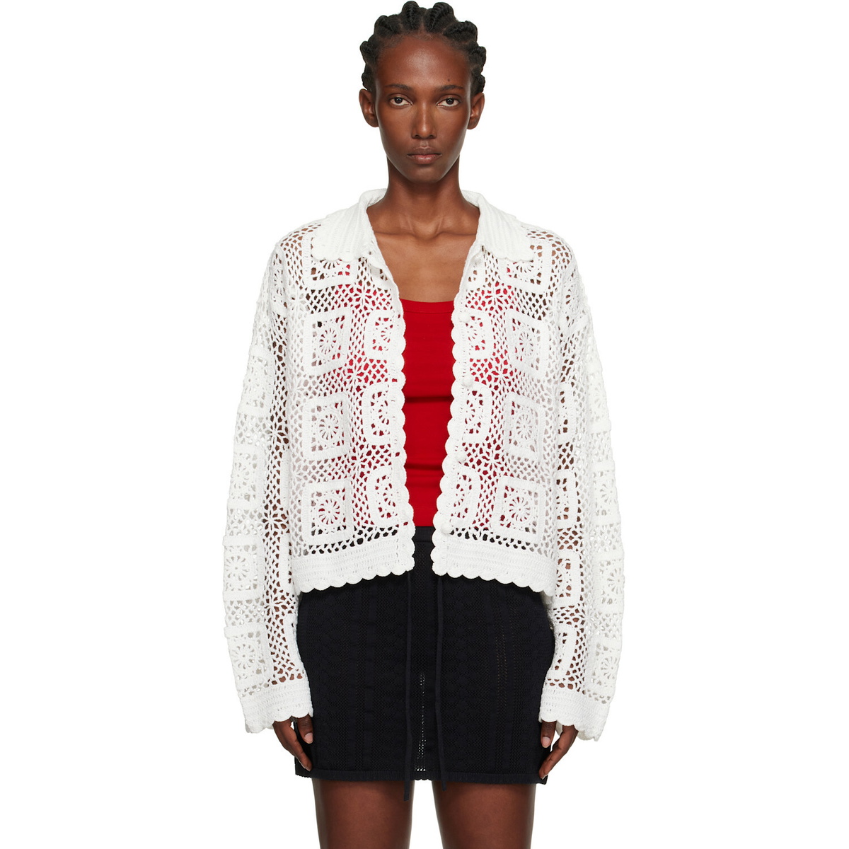 Holzweiler White Rosie Crochet Cardigan