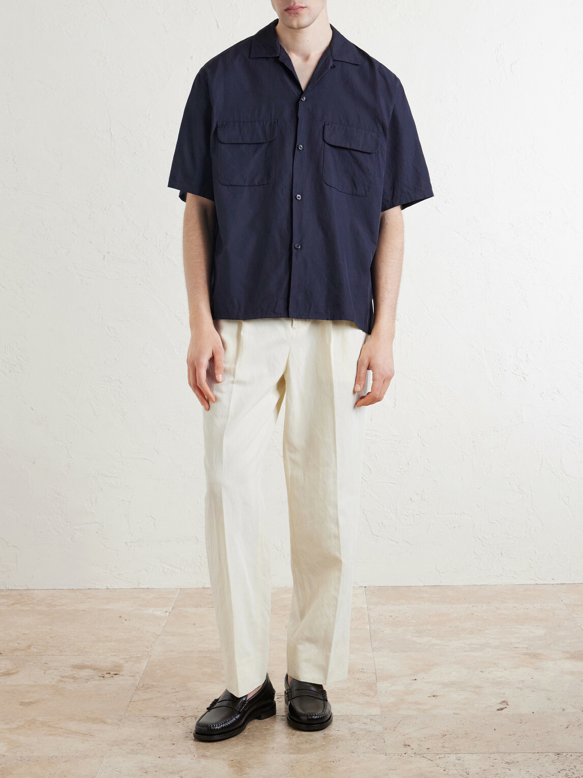 Kaptain Sunshine - Tapered Cotton and Linen-Blend Trousers - Neutrals