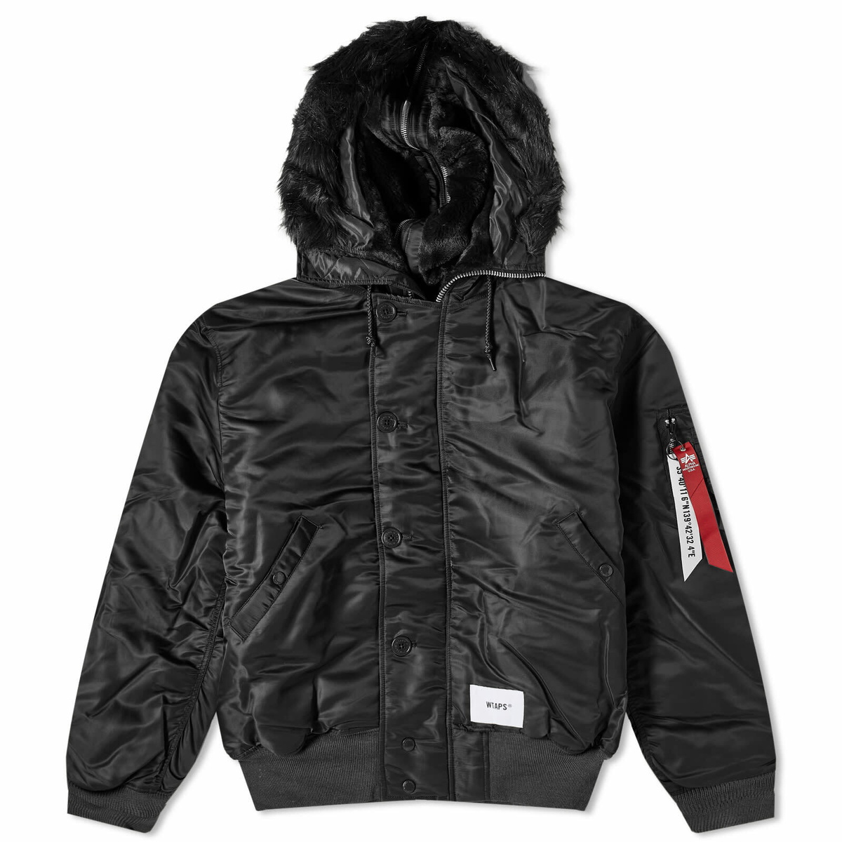 WTAPS Men's x Alpha Industries N-3B Parka Jacket in Black WTAPS