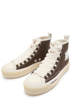 Amiri MA Court Hi Logo-embroidered Canvas Sneakers Brown