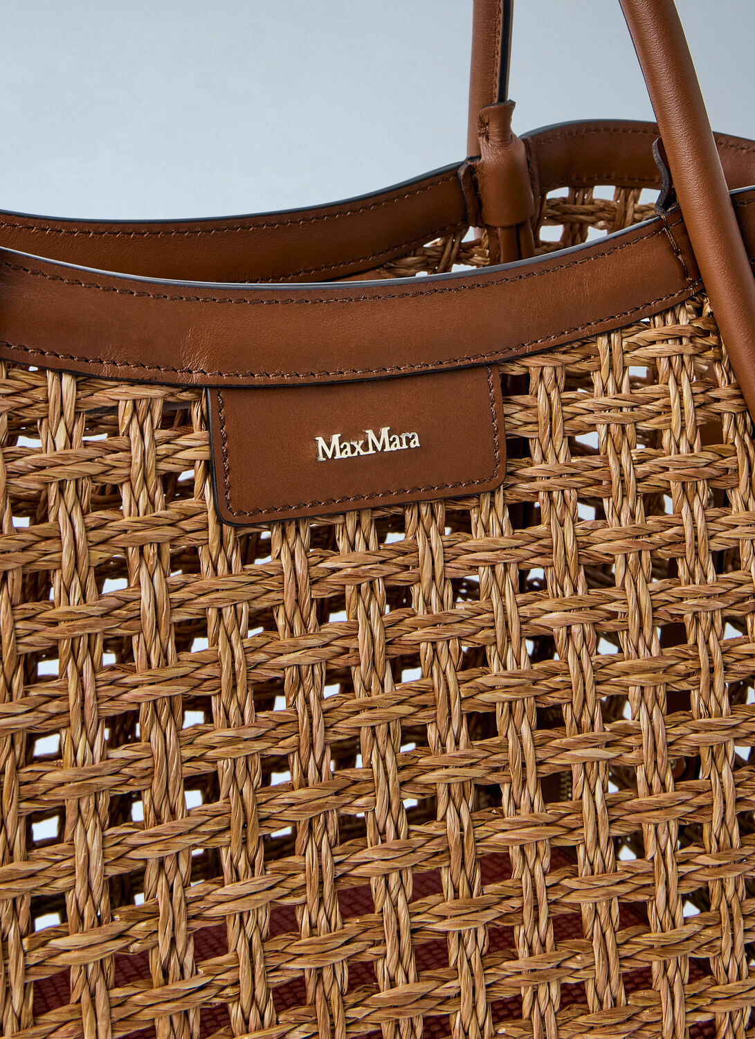 Max Mara Woven Leather Tote Bag