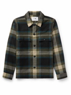 NN07 - Wilas 5313 Checked Wool-Blend Flannel Overshirt - Blue