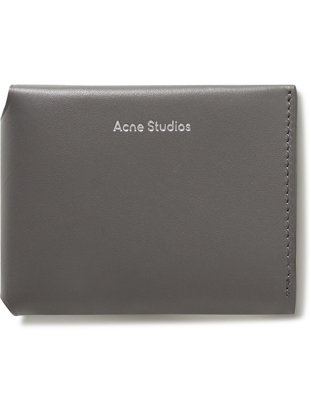 Photo: Acne Studios - Logo-Print Leather Trifold Wallet