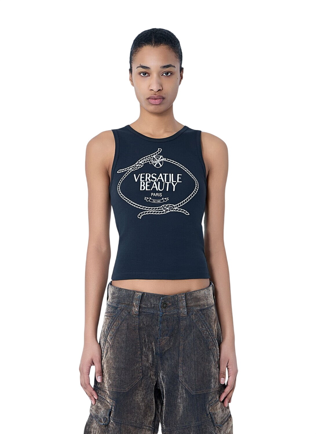 VAQUERA Gray Titty Twister Tank Top Vaquera
