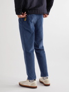 Incotex - Tapered Pleated Cotton-Blend Corduroy Trousers - Blue