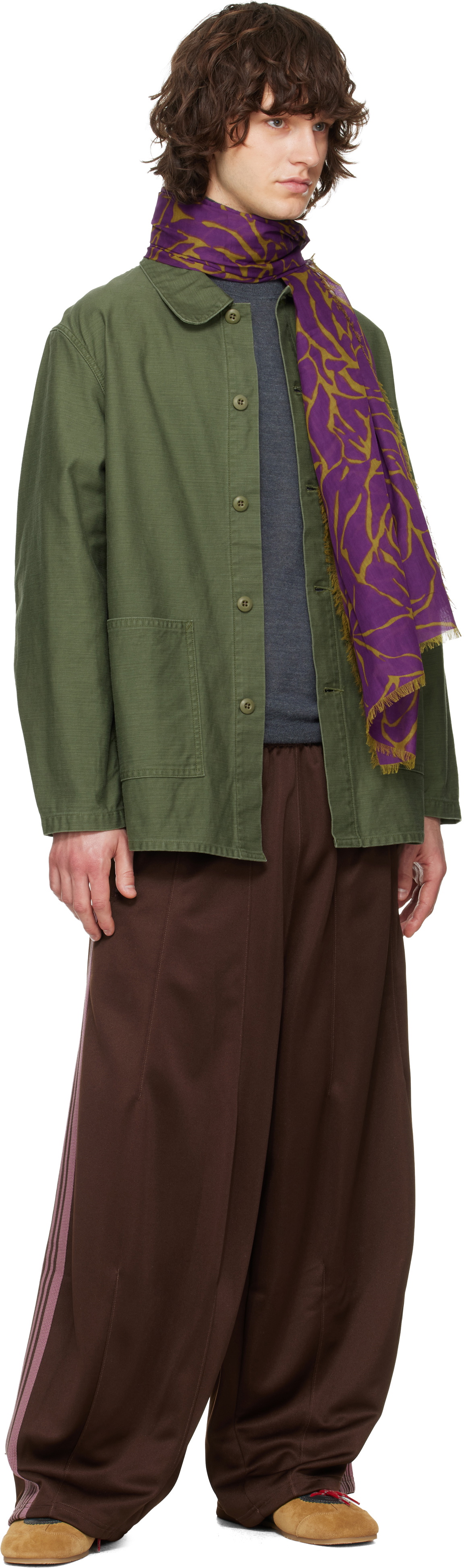 NEEDLES COVERALL - REVERSED SATEEN mサイズ NEEDLES Khaki Coverall Reversed Sateen Shirt Needles