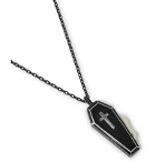 Undercover - Blackened Sterling Silver and Enamel Necklace - Black