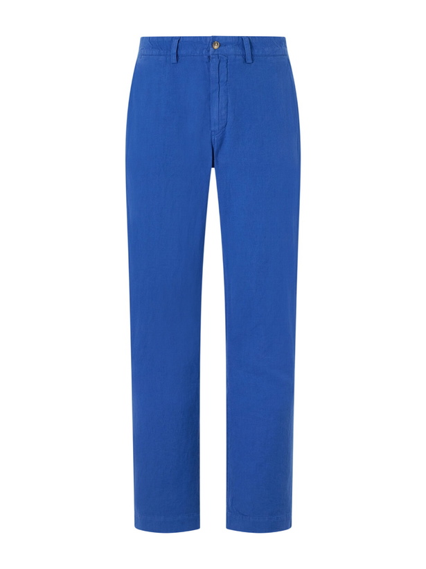 Photo: Polo Ralph Lauren - Straight-Leg Linen and Cotton-Blend Trousers - Blue