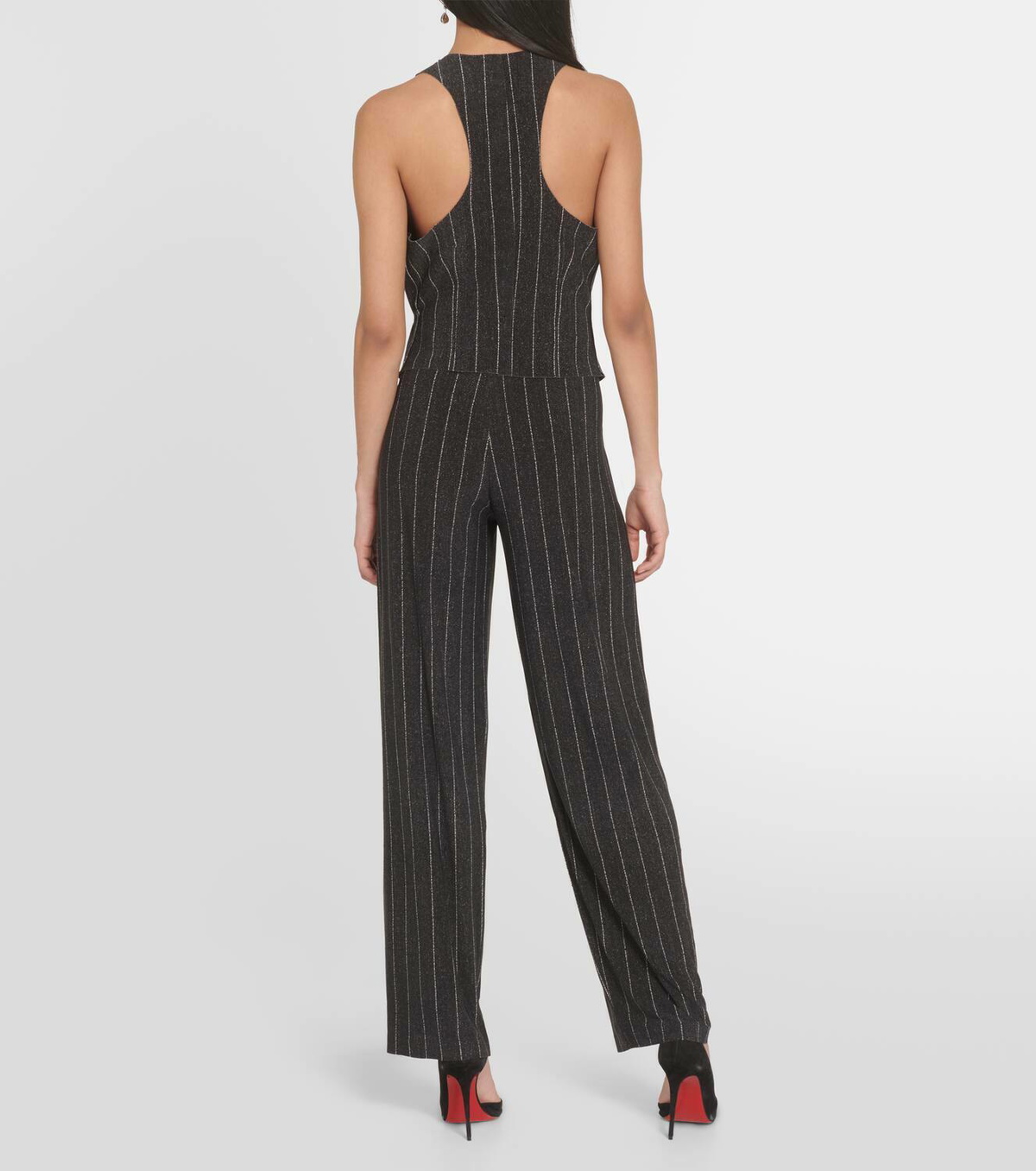 【Norma Kamali】 Chalkストライプ racerbackベスト Norma Kamali Chalk stripe racerback vest Norma Kamali