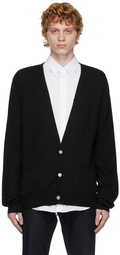 Balmain Black Intarsia Logo Cardigan