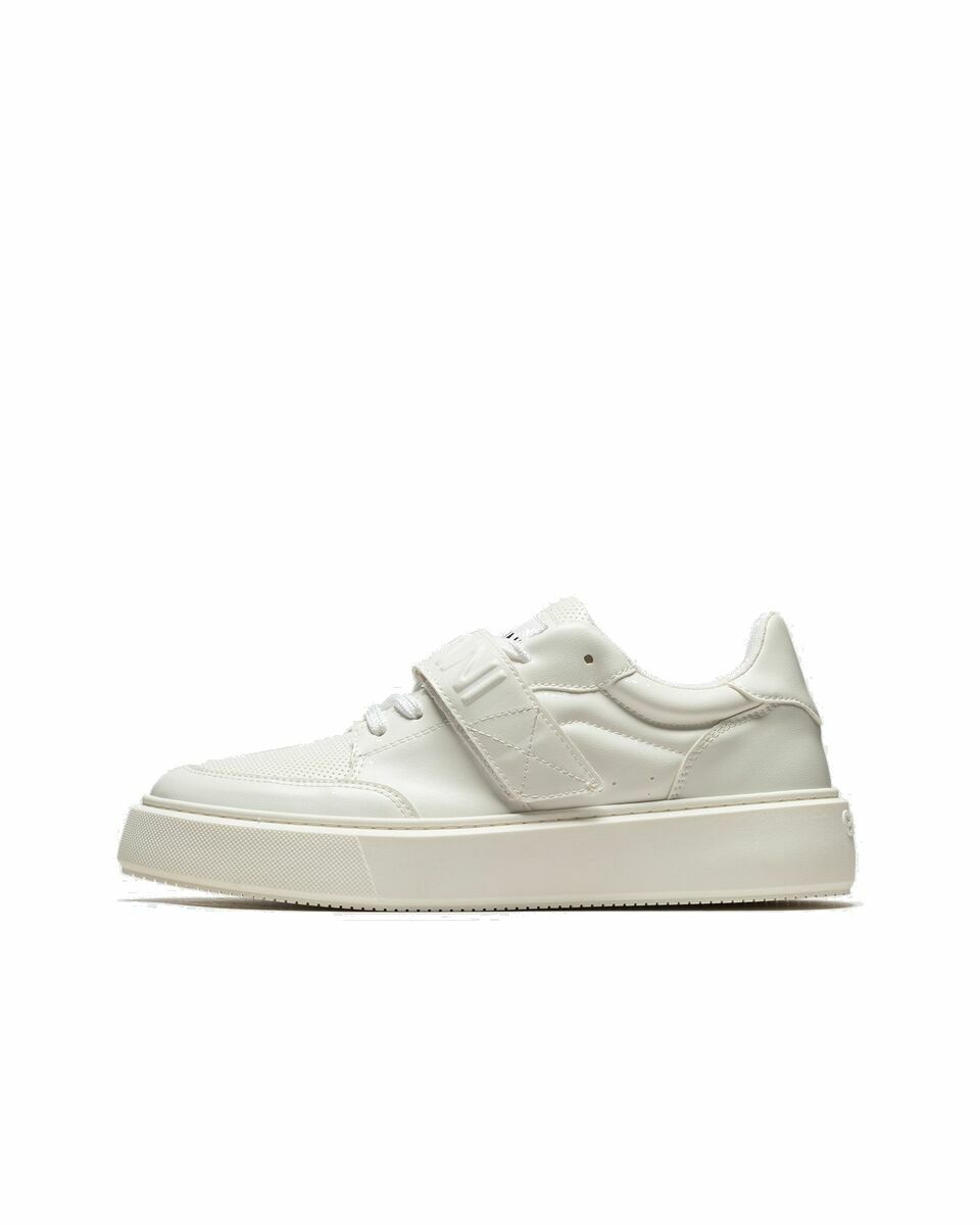 Photo: Ganni Sporty Mix Cupsole Low Top Velcro Sneaker White - Womens - Casual Shoes
