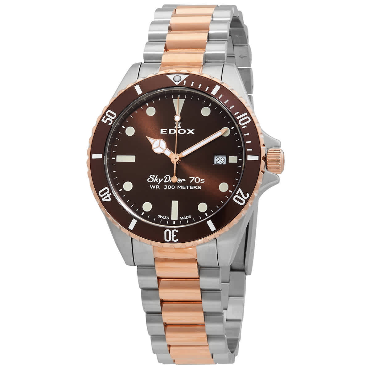 Edox SkyDiver Quartz Brown Dial Mens Watch 53017 357RBRM BRI Edox