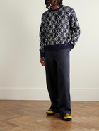 Acne Studios - Katch Wool and Cotton-Blend Jacquard-Knit Sweater - Blue