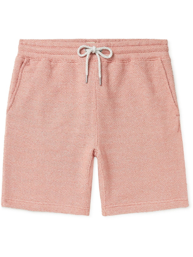 Photo: Faherty - Lucaya Slim-Fit Textured Cotton-Blend Drawstring Shorts - Pink