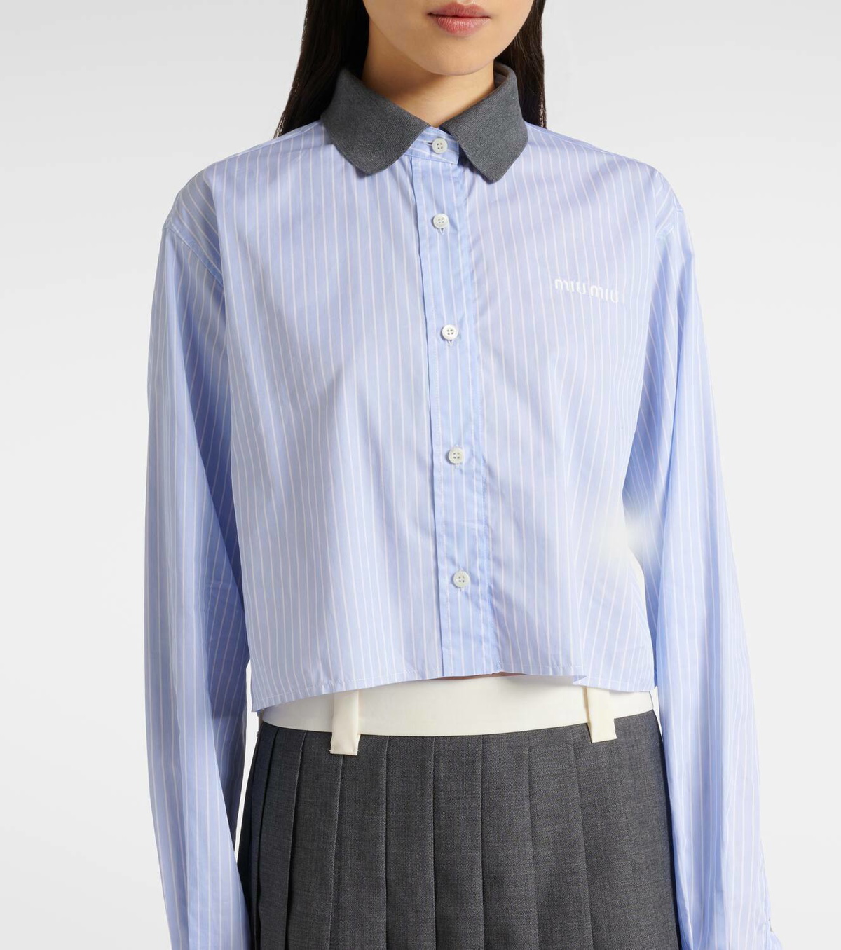 Miu Miu Cropped cotton shirt