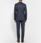 Kingsman - Navy Slim-Fit Birdseye Wool Suit - Blue