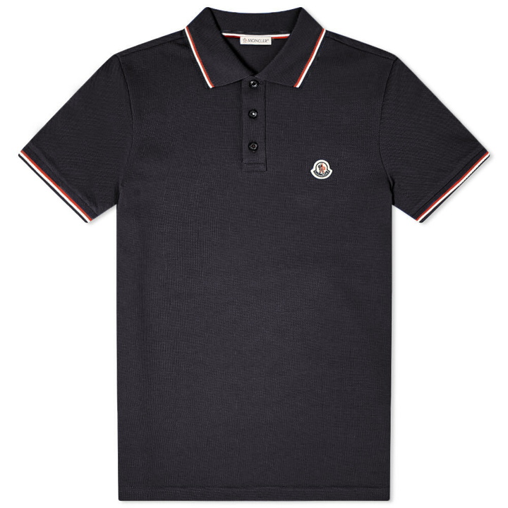 Photo: Moncler Men's Classic Logo Polo Shirt in Navy