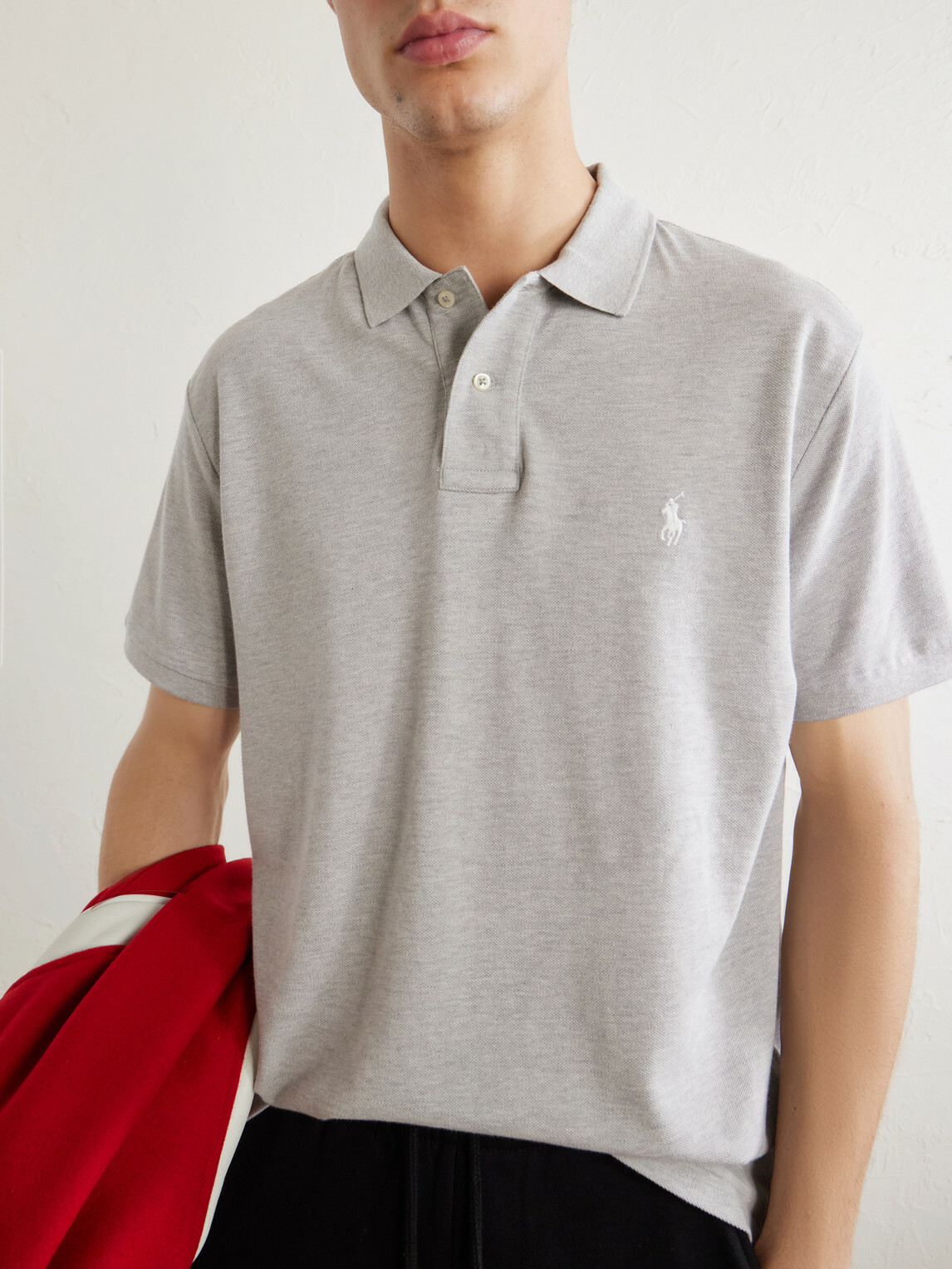 Polo Ralph Lauren - Logo-Embroidered Cotton-Piqué Polo Shirt - Gray