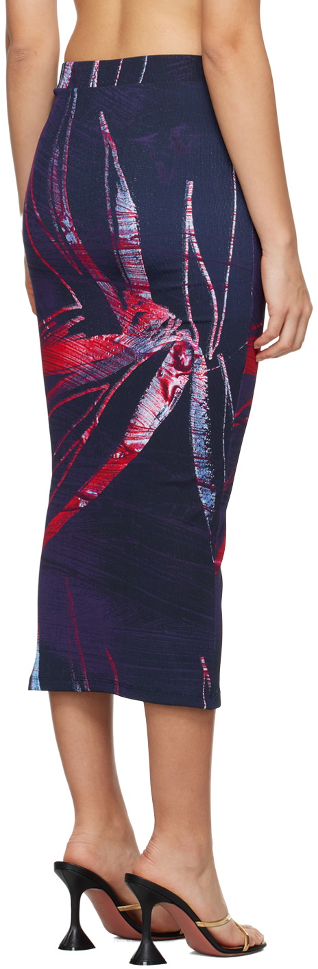 Louisa Ballou Multicolor Printed Midi Skirt