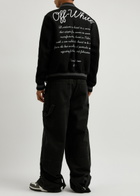 Off-white Embroidered Wool-blend Varsity Jacket Black And White
