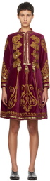Bode Purple Rothermel Theater Midi Dress