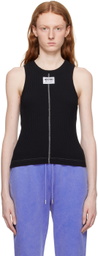 Moschino Jeans Black Patch Tank Top
