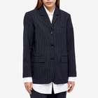 Soulland Women's Penelope blazer in Navy Pinstripes