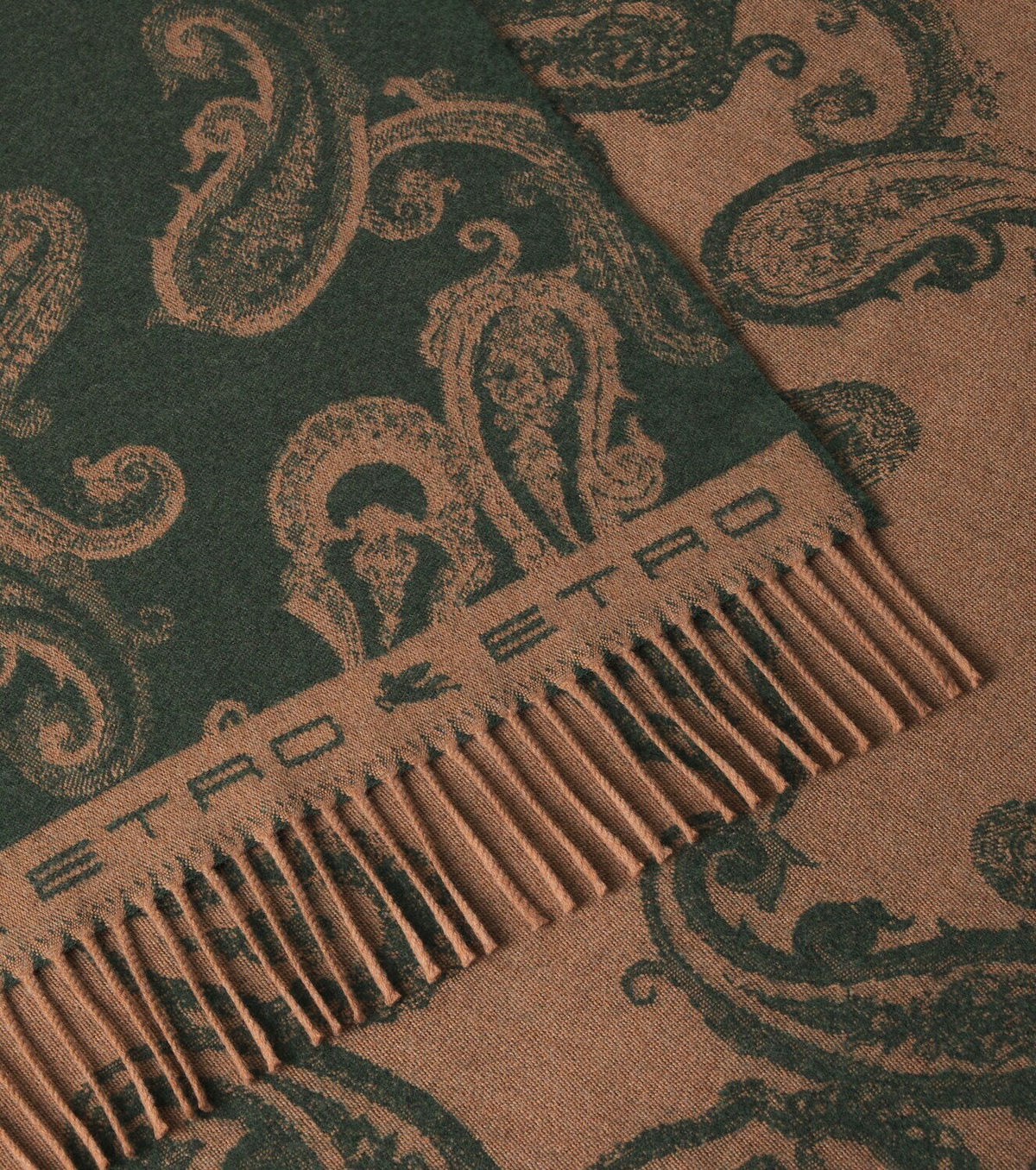 Etro Fringed paisley wool throw