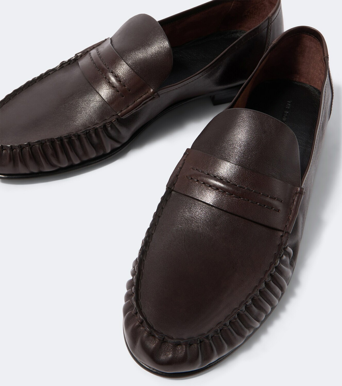 The Row Theo leather penny loafers