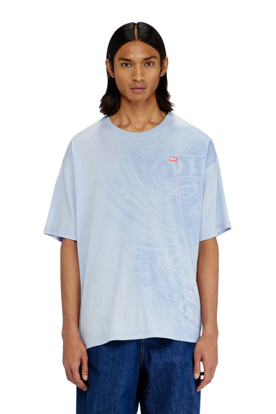 Photo: Diesel Relaxed T-shirt with pigment prints - T-Shirts Mens in Blue