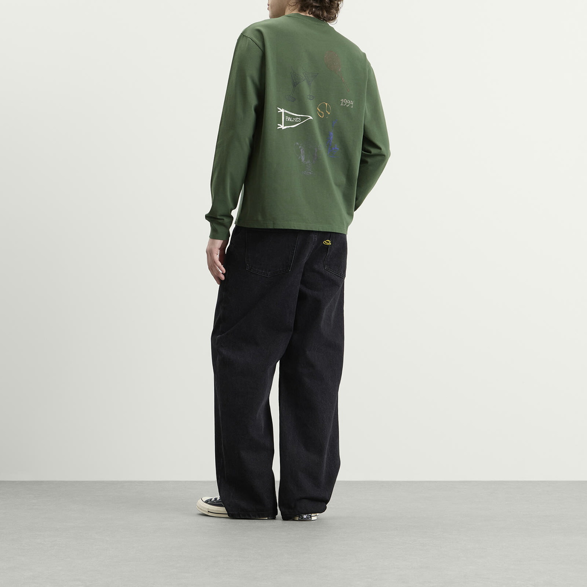 Palmes Men's Pennant Longsleeve T-Shirt in Green
