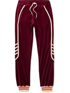 Casablanca - Racing Tapered Striped Velour Track Pants - Burgundy