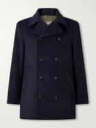 N.PEAL - Great Portland Double-Breasted Wool and Cashmere-Blend Twill Coat - Blue