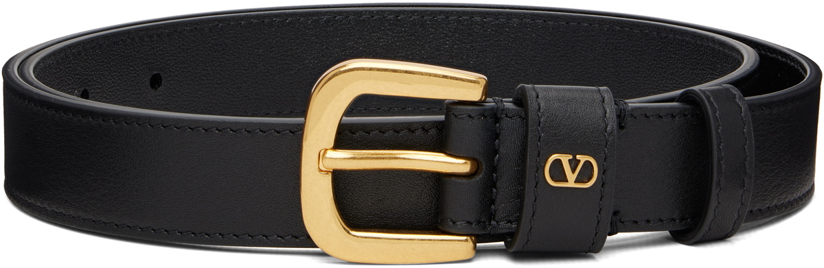 Valentino Garavani Black Vlogo Signature Belt