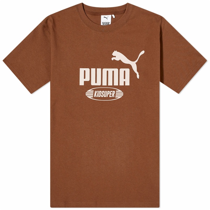 Photo: Puma Men's x KIDSUPER Graphic T-Shirt in Chestnut Brown