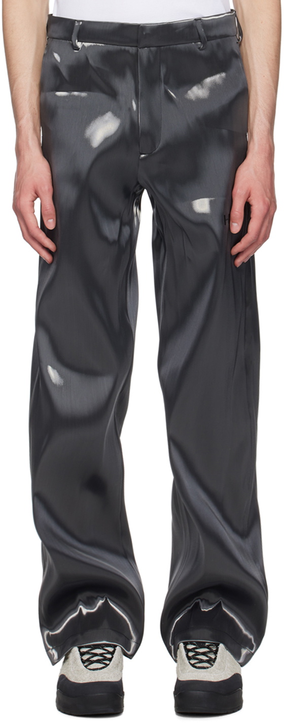 HELIOT EMIL Gray Liquid Metal Trousers Heliot Emil