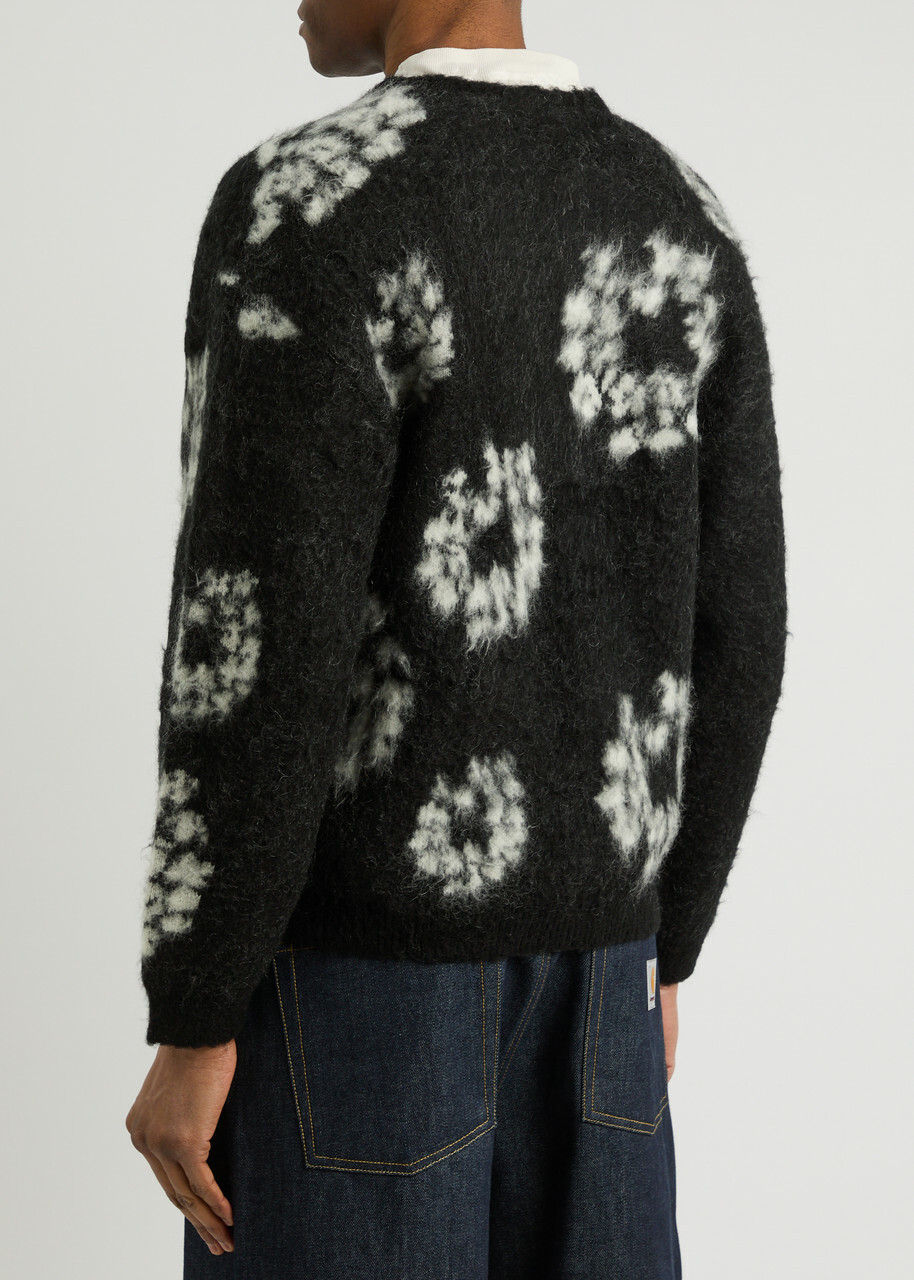 Saint Mxxxxxx X Denim Tears Wool-blend Cardigan Black