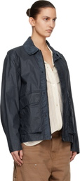 Stone Island Navy 4100054 Waxed Pigment Cotton Tela Jacket