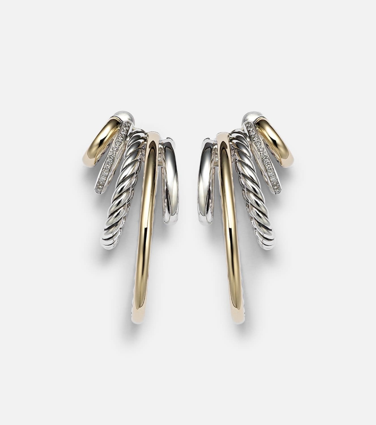 David Yurman DY Mercer® 18kt gold and silver earrings with diamonds