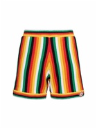CASABLANCA - Striped Cotton & Nylon Toweling Shorts