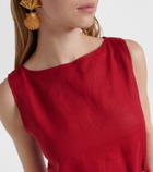 Faithfull Liu belted linen minidress