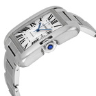 Cartier Tank Anglaise Silver Dial Stainless Steel Mens Watch W5310008