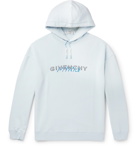 Givenchy - Logo-Print Loopback Cotton-Jersey Hoodie - Blue