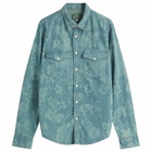 Paul Smith Men's x Lee Jacquard Denim Western Shirt in Green