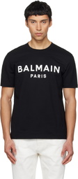 Balmain Black 'Balmain Paris' Print T-shirt