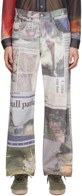 Photo: Serapis Multicolor Newspaper Cuts Jeans