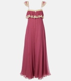 Chloé Lace-trimmed silk muslin maxi dress