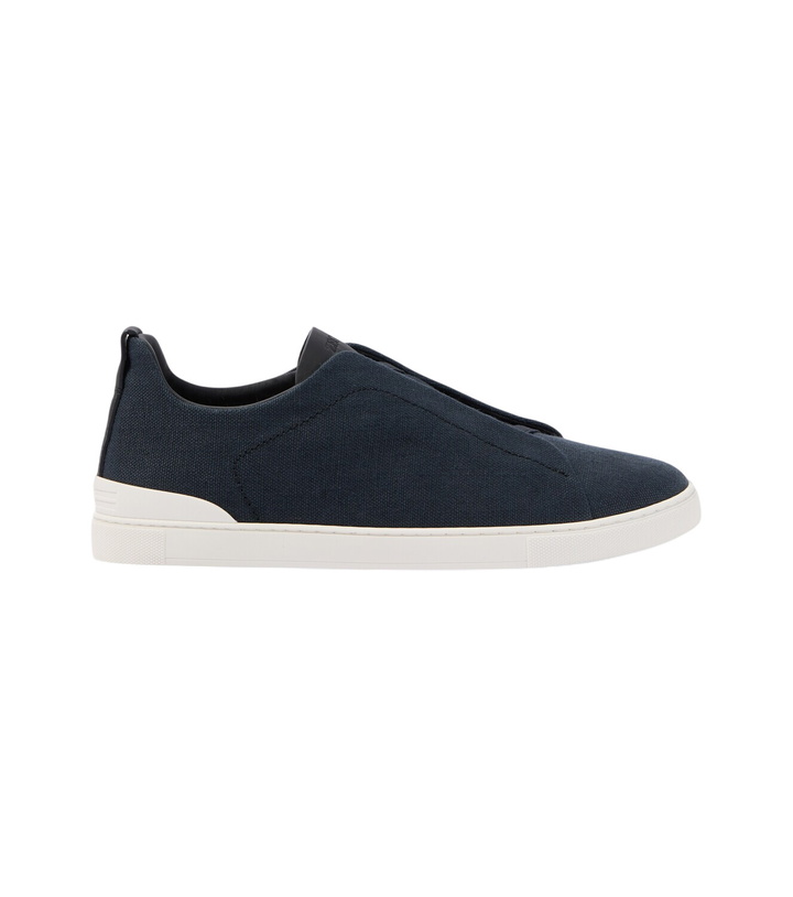 Photo: Zegna Triple Stitch canvas slip-on sneakers