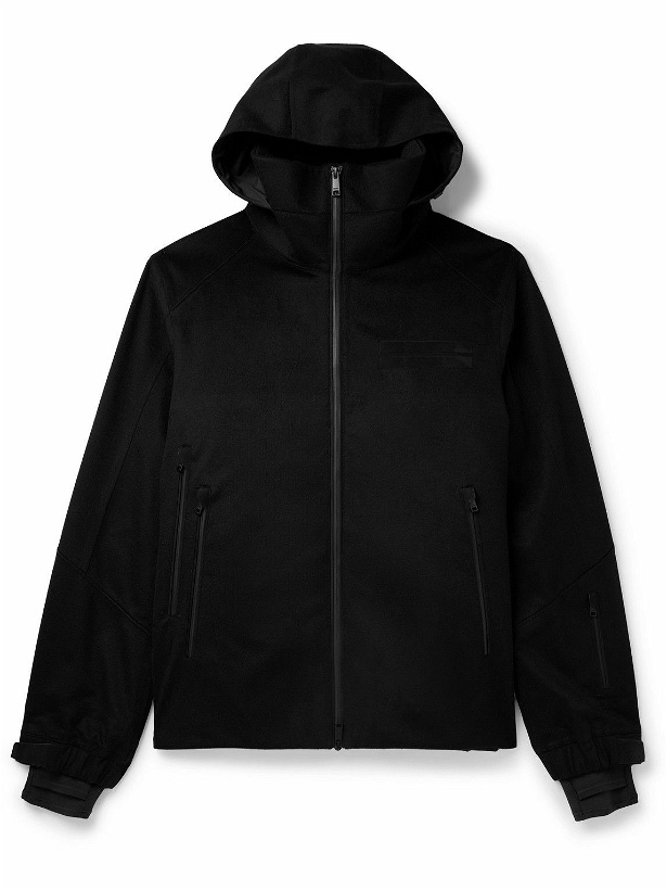 Photo: Zegna - Convertible Leather-Trimmed Cashmere Down Hooded Ski Jacket - Black