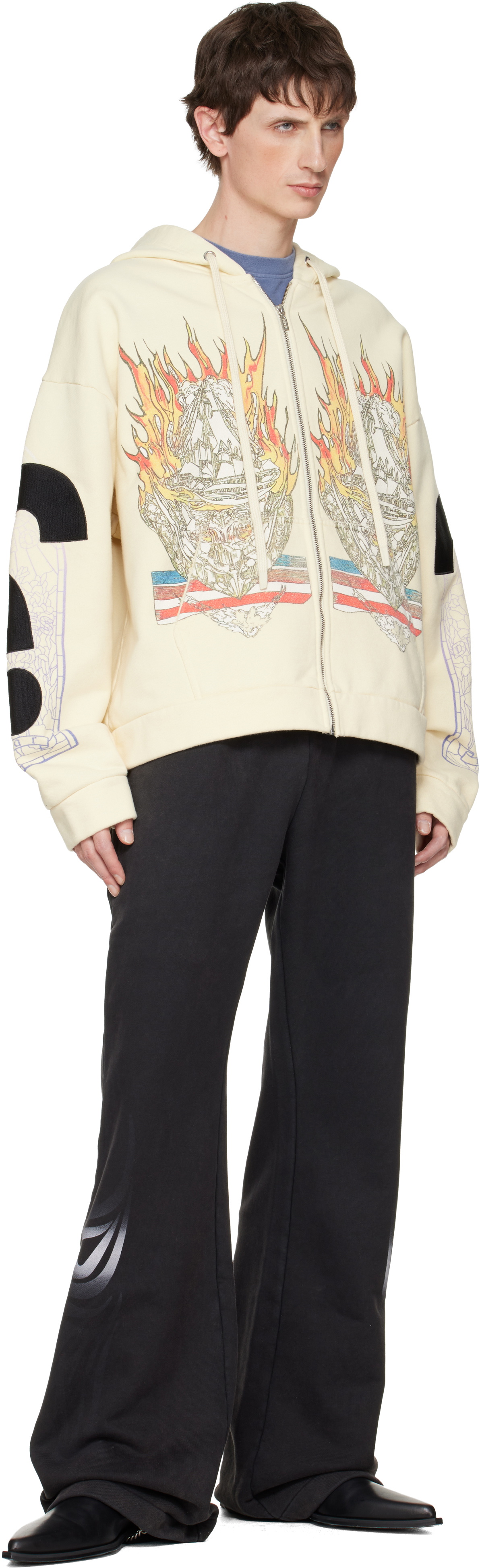 Who Decides War Off-White Engulfed Memories Zip Up Hoodie
